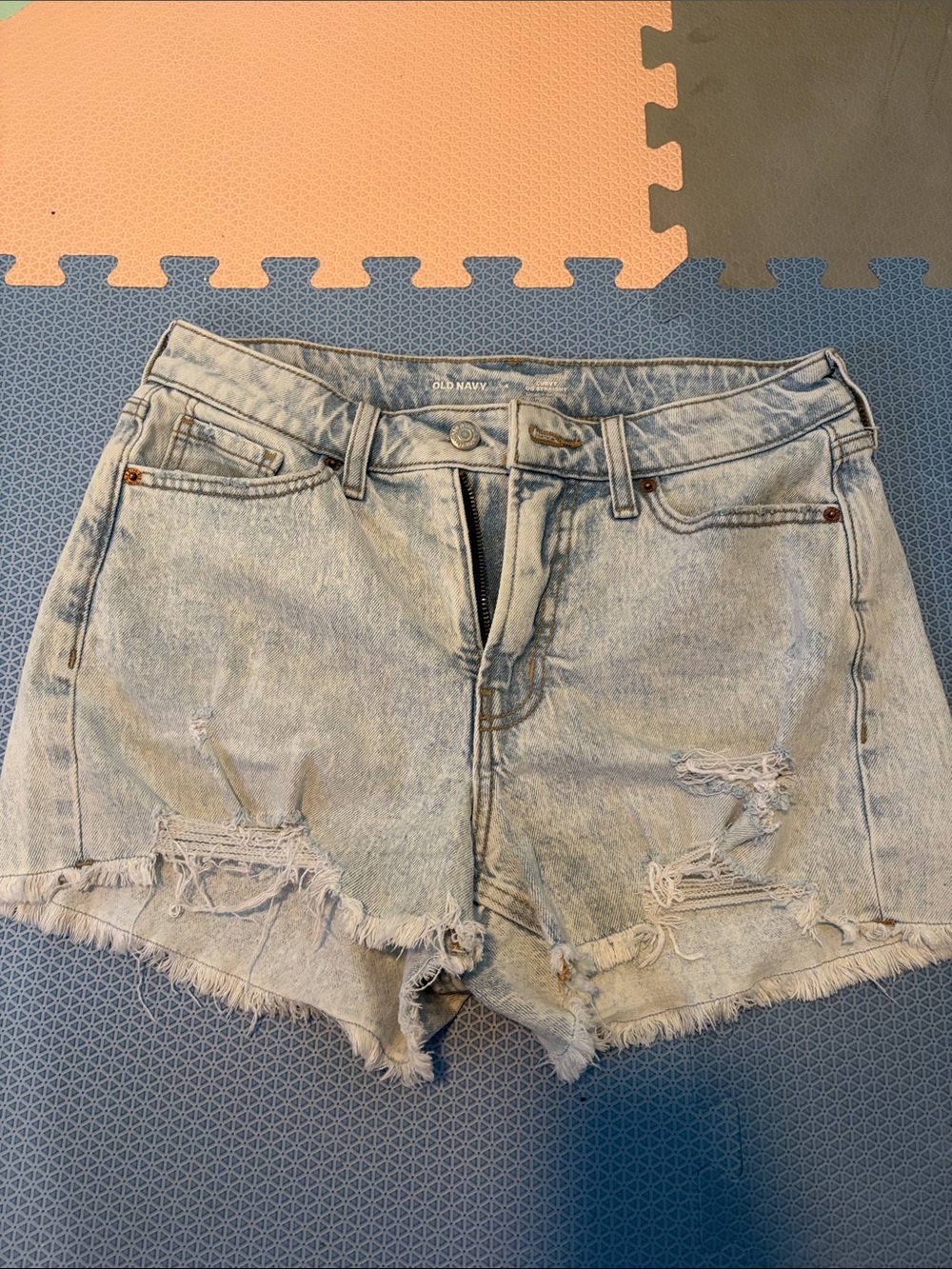 Old Navy Faded Blue Distressed Denim Cutoff Shorts